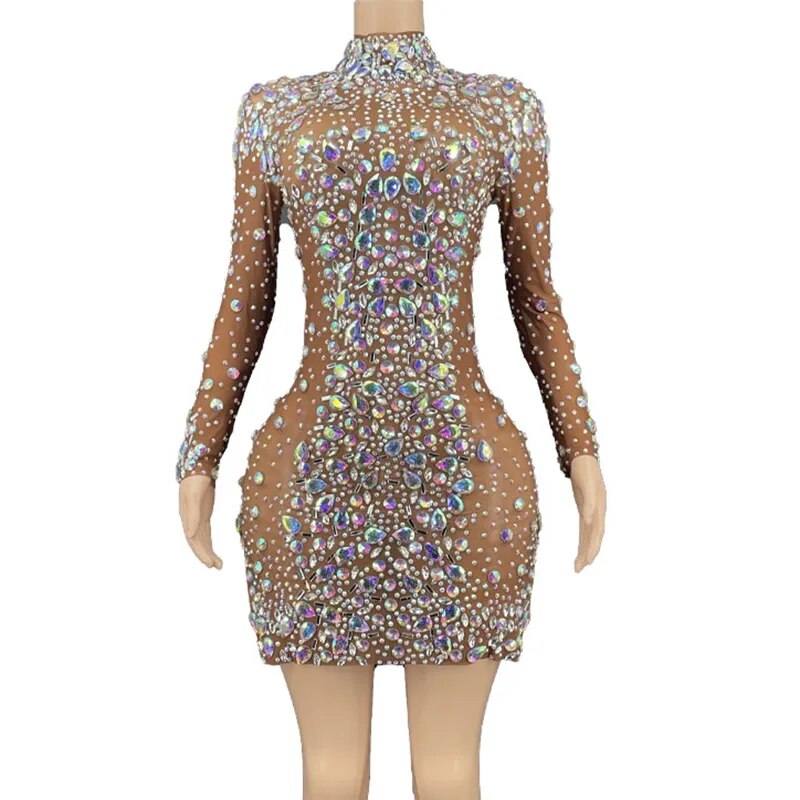 Transparent glitter hot sale dress