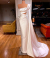 CW611 Sparkly One Shoulder Satin Mermaid Bridal Gown