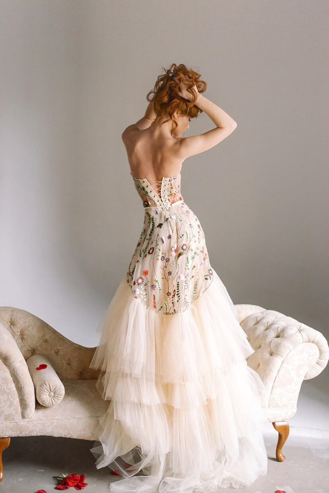 Champagne Floral Dress