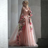 CG345 Strapless  3d flowers A-line Dress