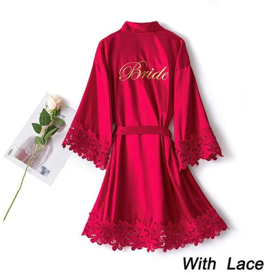 BR06 Lace Bride&Bridemaid Robe for bachelorette party(23 Colors )
