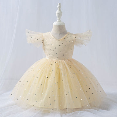 FG403 : Sequined Stars Princess Girl Dresses ( 4 Colors )