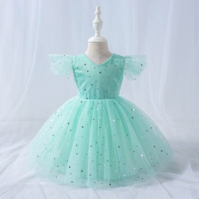 FG403 : Sequined Stars Princess Girl Dresses ( 4 Colors )