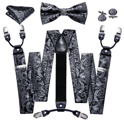GM22 Silk Bowtie Suspender Set for Grooms ( 27 Colors )