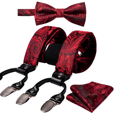GM22 Silk Bowtie Suspender Set for Grooms ( 27 Colors )