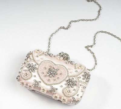 CB140 Handmade  Rhinestones & Pearl  Clutch Bags ( 3 Colors )