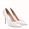 BS196 Handmade Ivory Lace Bridal shoes