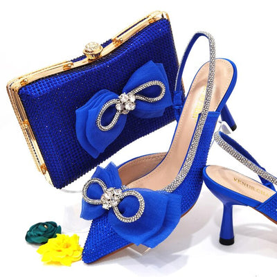 CB375 Pointed toe Party shoes, Matching clutch bags (7 Colors )
