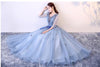 CG204 : 3/4 sleeve Prom Ball Gowns ( 2 Colors )