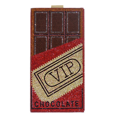CB272 VIP Card Chocolate Crystal Evening Clutch Bags