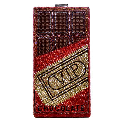 CB272 VIP Card Chocolate Crystal Evening Clutch Bags