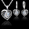 BJ399 Heart Shape crystal jewelry sets (Necklace/Earrings)