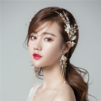 BJ122 : Trendy Bridal Jewelry sets( Hairband+Tassel Earrings)