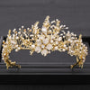 BJ201 Handmade Rhinestone Pearl Bridal Crowns(2 Colors)