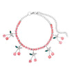 BJ493 : 11 styles Trendy Rhinestone Cherry Anklet Bracelet