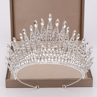 BJ380 Diamond Bridal Crowns ( Red /Silver )