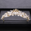 BJ412 pearl crystal crown Wedding Tiara ( 2 Colors )