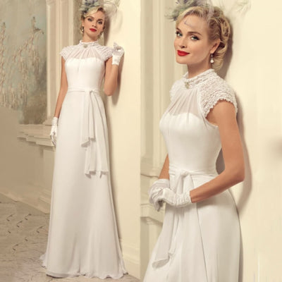 CW731 Simple vintage Bridal dress