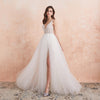 CW381 Real Photo V neck High split A-line Bridal Dress