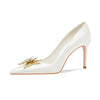 BS198 Silk butterfly diamond Bridal Shoes