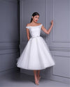SS197 Real pictures 7 styles Simple Tea length Bridal Gowns