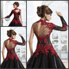 CG122 Victorian Gothic Masquerade Red&Black Wedding Dress