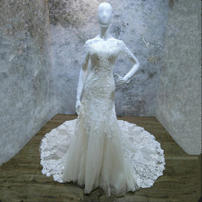 CW277 Vintage Lace off the shoulder Mermaid Wedding Dresses