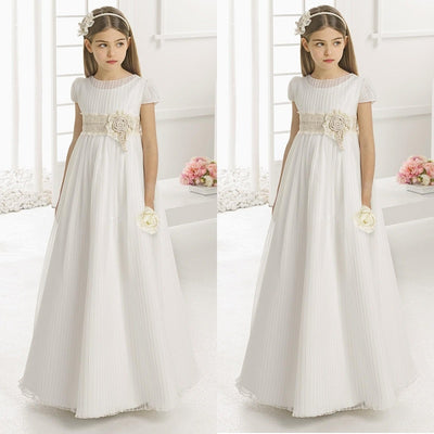FG419 Vintage Empire Waist Flower Girl dresses
