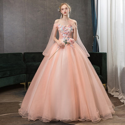 CG165 Off the shoulder Blush Pink Ball Gown