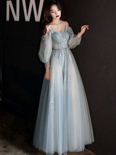 BH270 Light Blue 3/4 Sleeve Bridesmaid dress