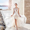 SS142 : Short wedding dress with removable skirt