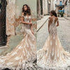 HW346 Deep-V neck  mermaid Bridal Gown