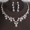 BJ93 Silver Wedding Jewelry sets (Tiara+Necklace+Earrings)