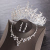 BJ93 Silver Wedding Jewelry sets (Tiara+Necklace+Earrings)