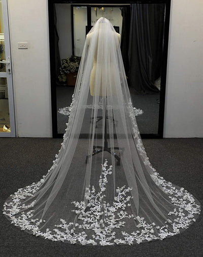 BV156 : 3D Flowers Bridal veils