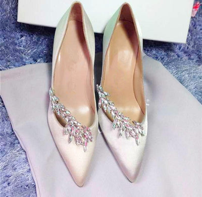 BS52 Classy Crystal Silk Wedding Shoes (7 Colors)