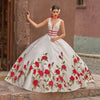 CG137 Flower embroidery Quinceanera Dresses+Petticoat