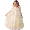 FG204 Lace Flare sleeve Flower Girl Dresses (White/Off-white)