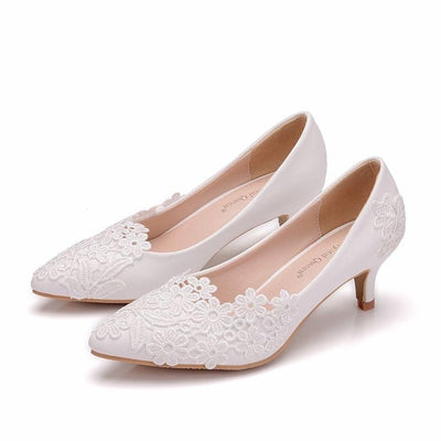 BS173 Simple White Bridal shoes