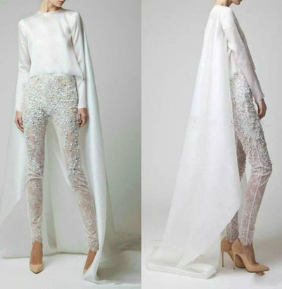 PD43 long sleeves  Wedding Pantsuit