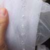 BV75 Crystal pearls Bridal veil with comb (White/Ivory)