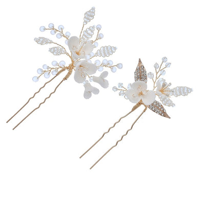 BJ209 Flower Bridal Hair Comb +Pins