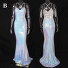 PP379 : 2 style White Shiny Sequined Maxi Dresses