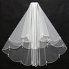 BV52 : 2 layers sequin bead Bridal Veils