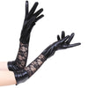 BV107 Lace & Leather Gloves (Red/Black)