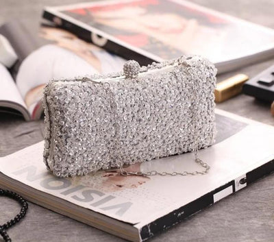 CB136 Fashion Evening Purses (champagne/Black/Silver)