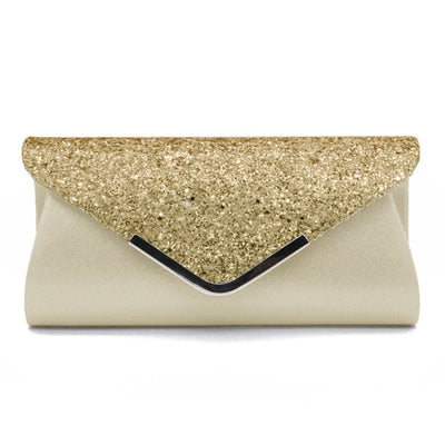 CB281 Simple Satin Glitter Prom clutch Bags ( 7 Colors )