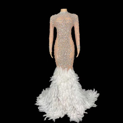 KP47 : 5 designs Stage dance Sparkling Crystals Mesh dresses
