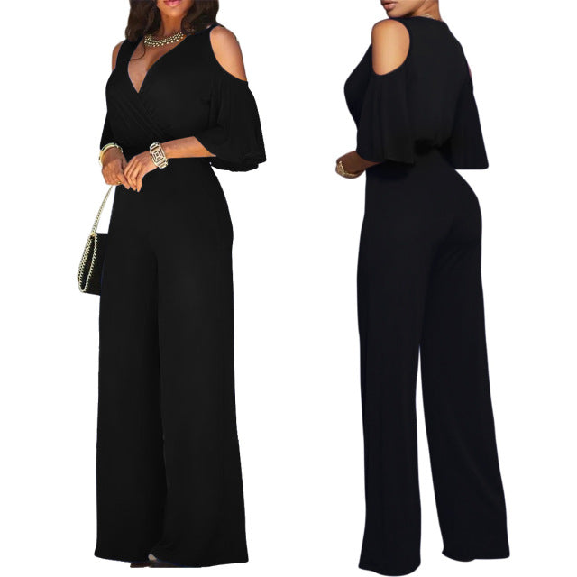 JR126 : 2 style Plus Size black Jumpsuits