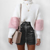 CK23 High Waist Latex Leather Mini Skirts(Pink/White/Black)